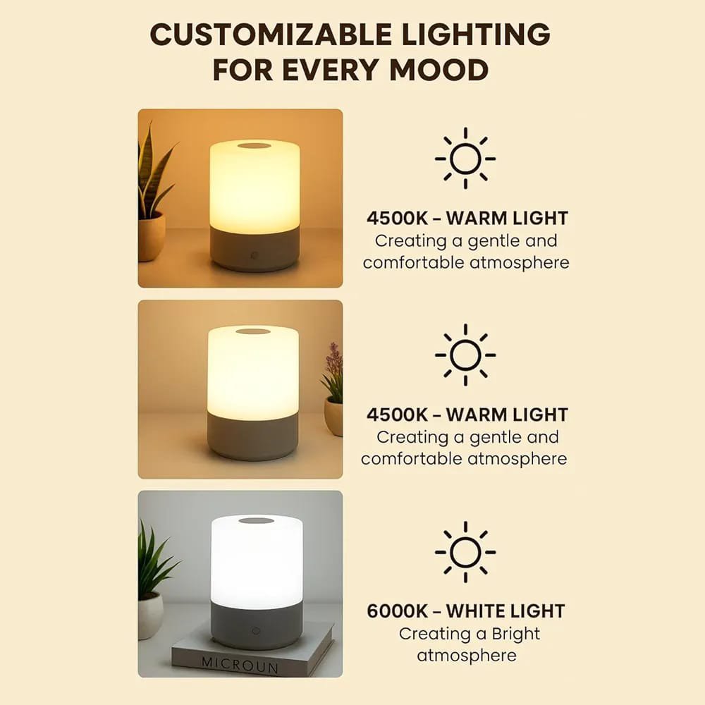One94Store Touch Control LED Table Lamp – USB Rechargeable