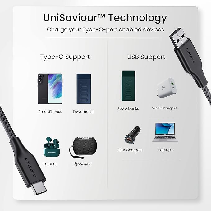 Ambrane Unbreakable 3A Fast Charging