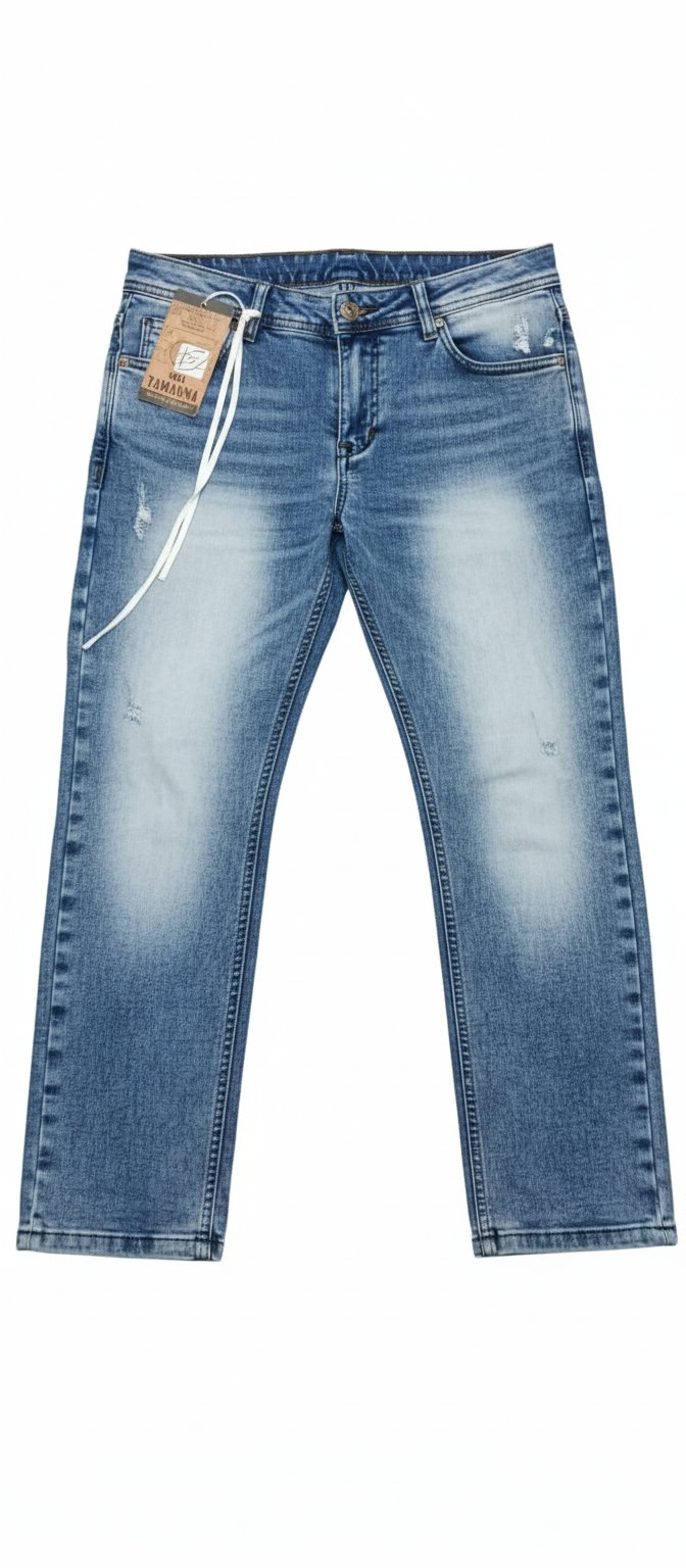 Men's Stylish Ice Wash Distressed Denim Jeans