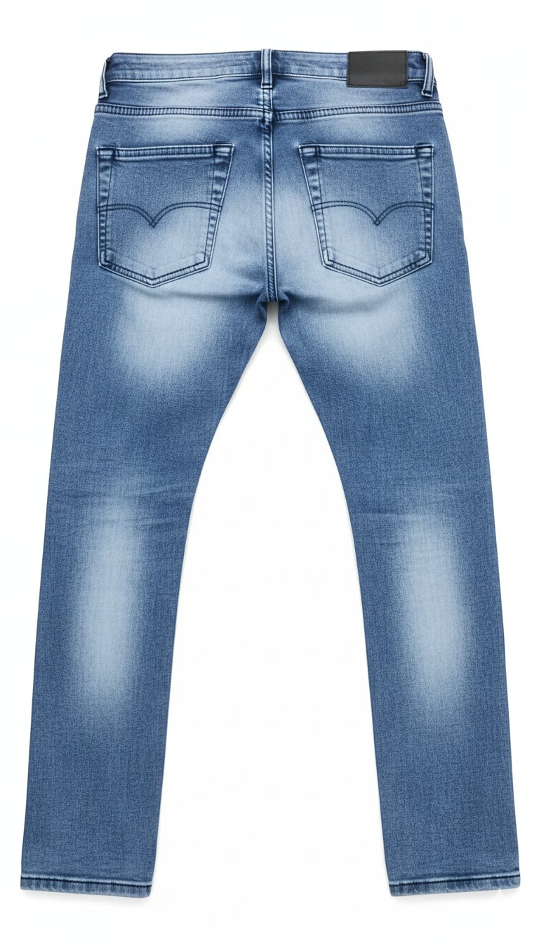 Men's Slim-Fit Mid-Wash Distressed Jeans