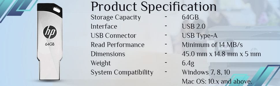 HP v236w USB 2.0 64GB Pen Drive