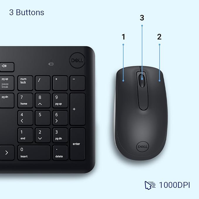 Dell KM3322W Wireless USB Keyboard and Mouse Combo