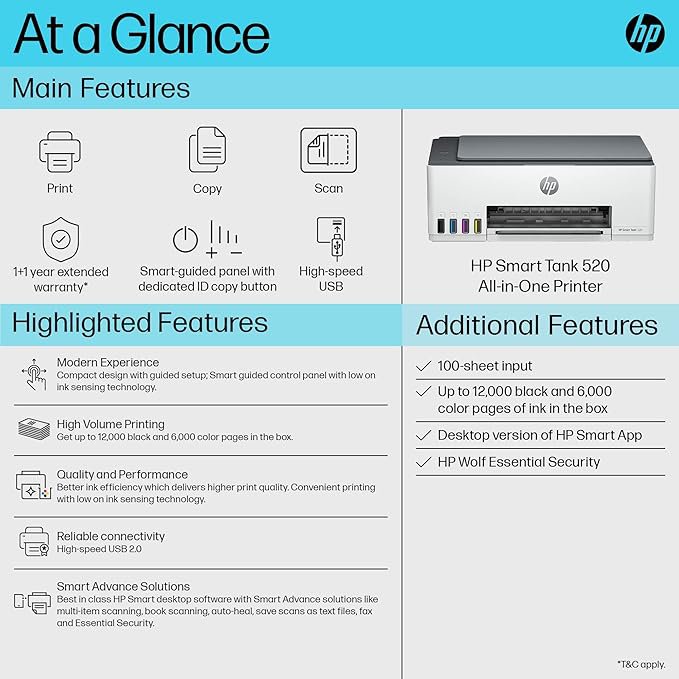 HP Smart Tank 520 All-in-one Colour Printer