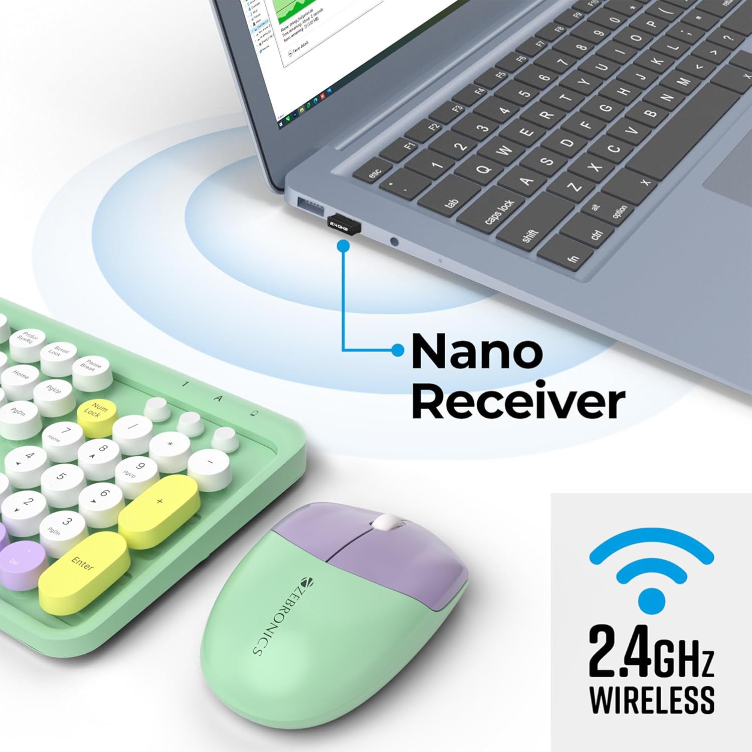 Zebronics Wireless Keyboard & Mouse Combo