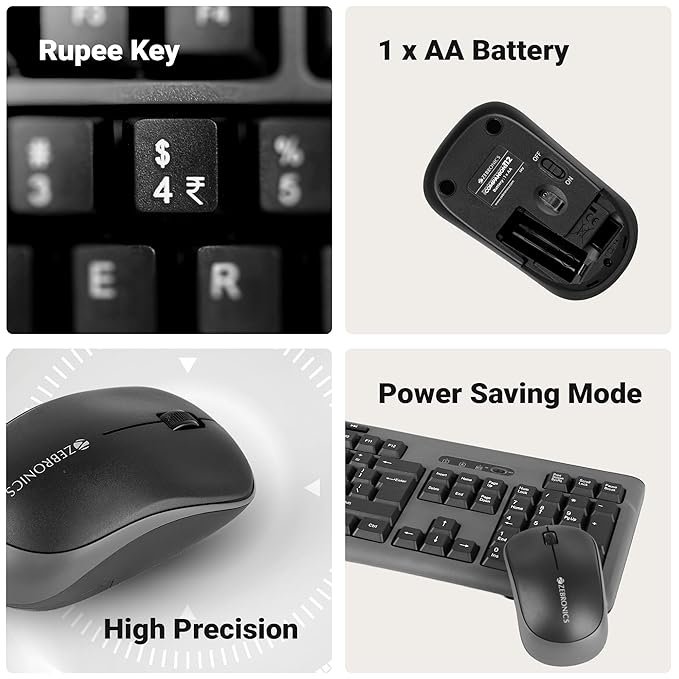 Zebronics Wireless Keyboard & Mouse Combo