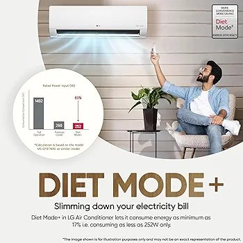 LG 1.5 Ton 3 Star DUAL Inverter Split AC