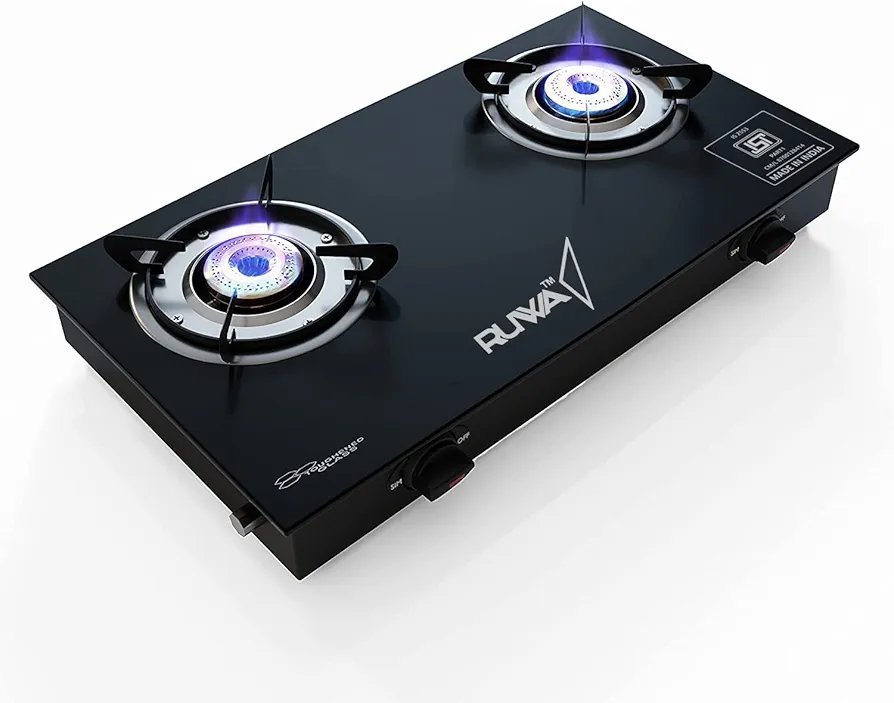 RUWA 2 Burner Gas Stove Glass Top
