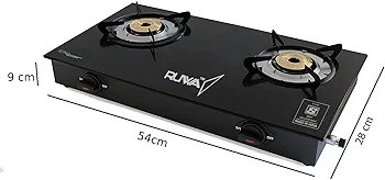 RUWA 2 Burner Gas Stove Glass Top