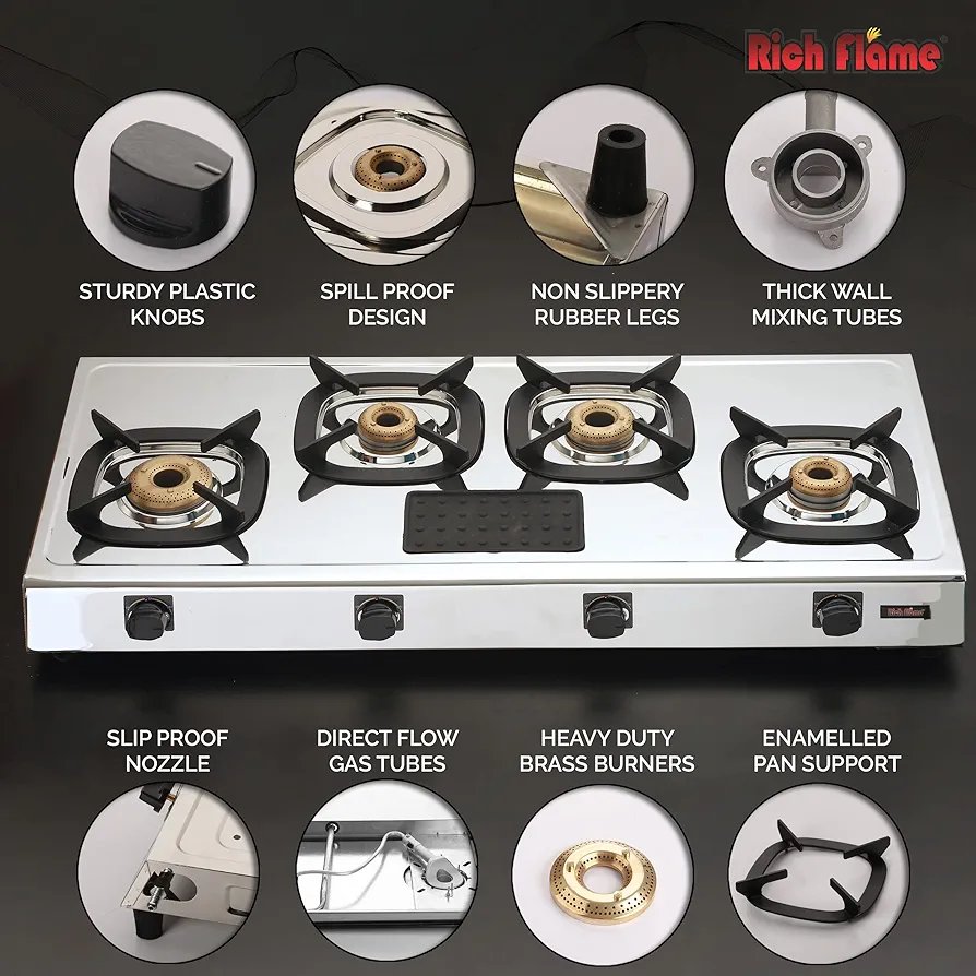 Rich Flame Gas Stove 4 Burners