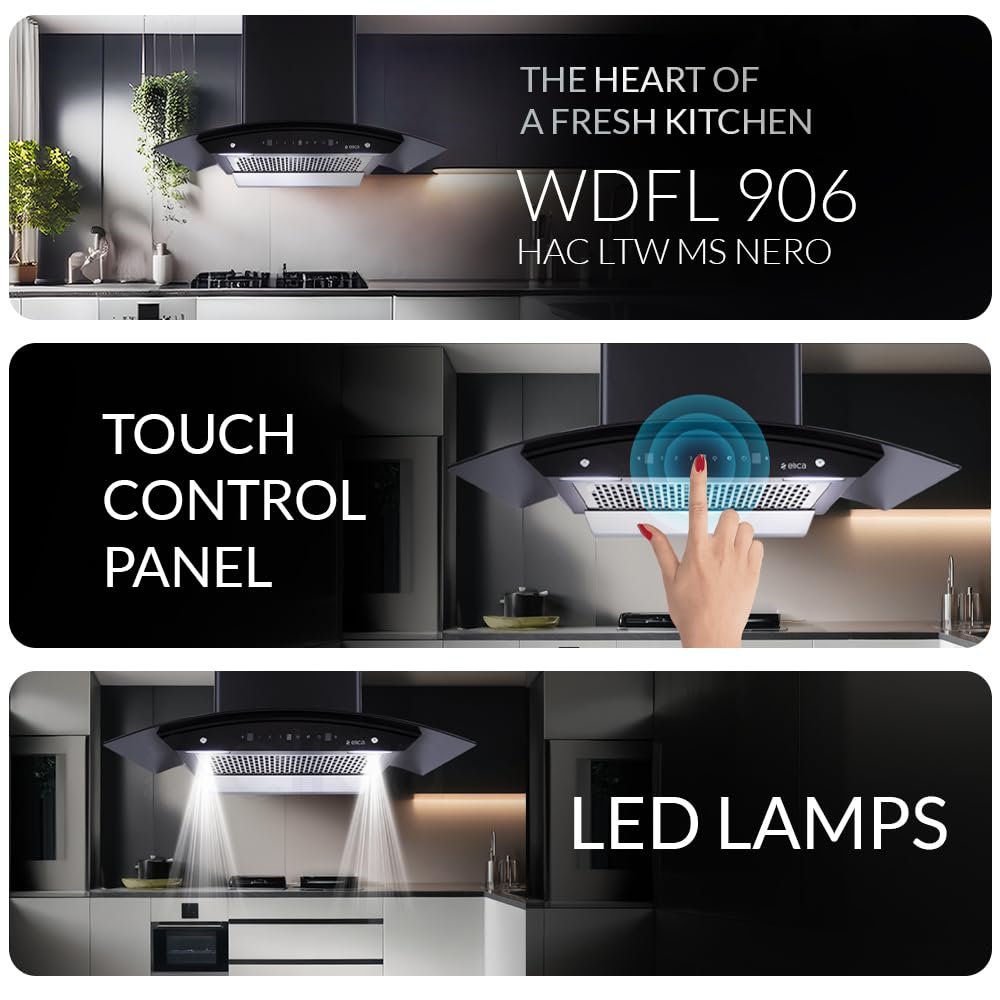 Elica 90 cm 1350 m3/hr Filterless