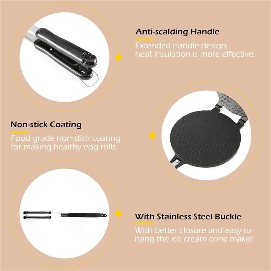 THW® Double Side Waffle Maker, Pancake Crispy