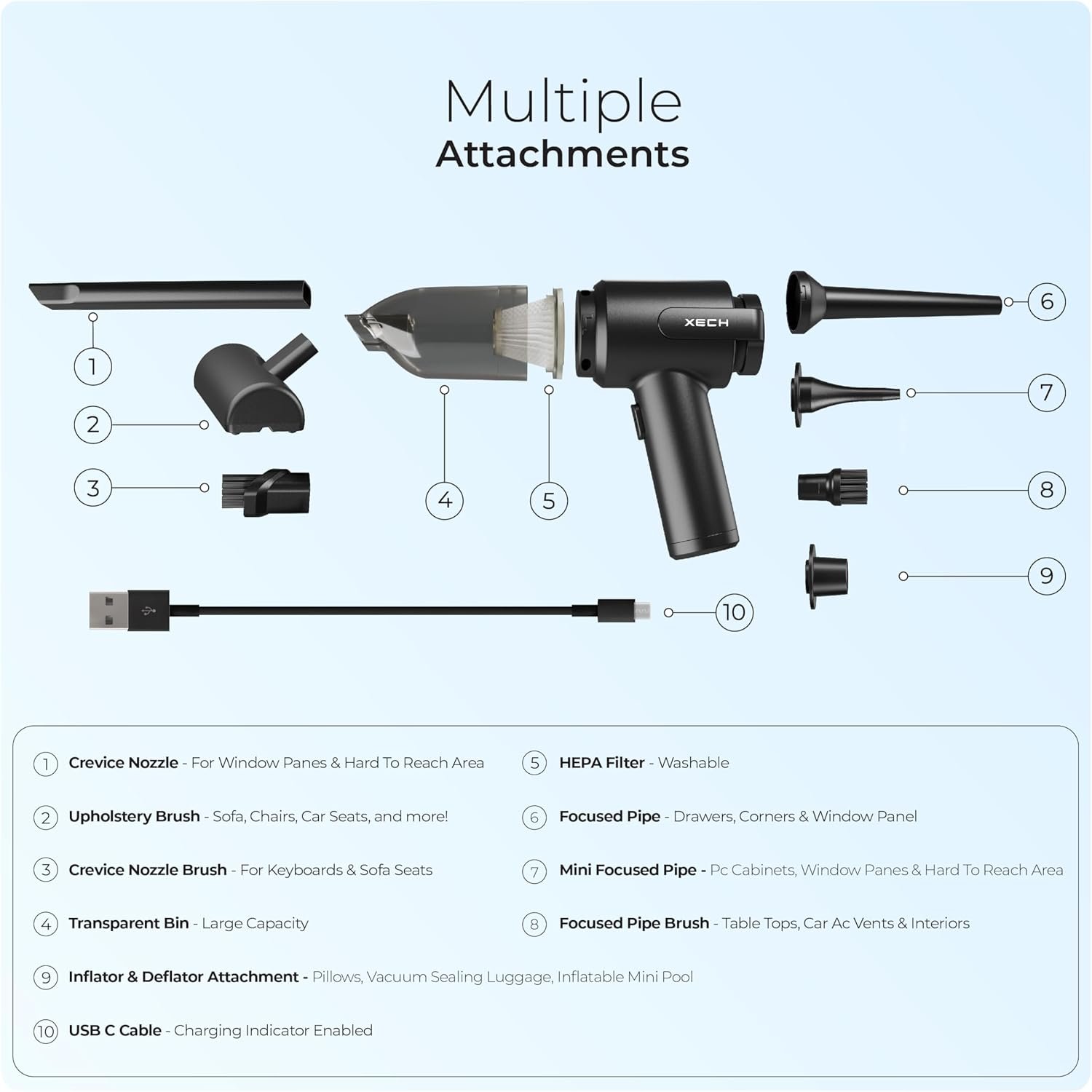 Xech Vacuum Cleaner for Home and Car