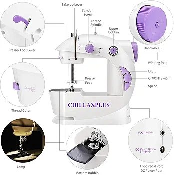 CHILLAXPLUS mini sewing machine, stitching