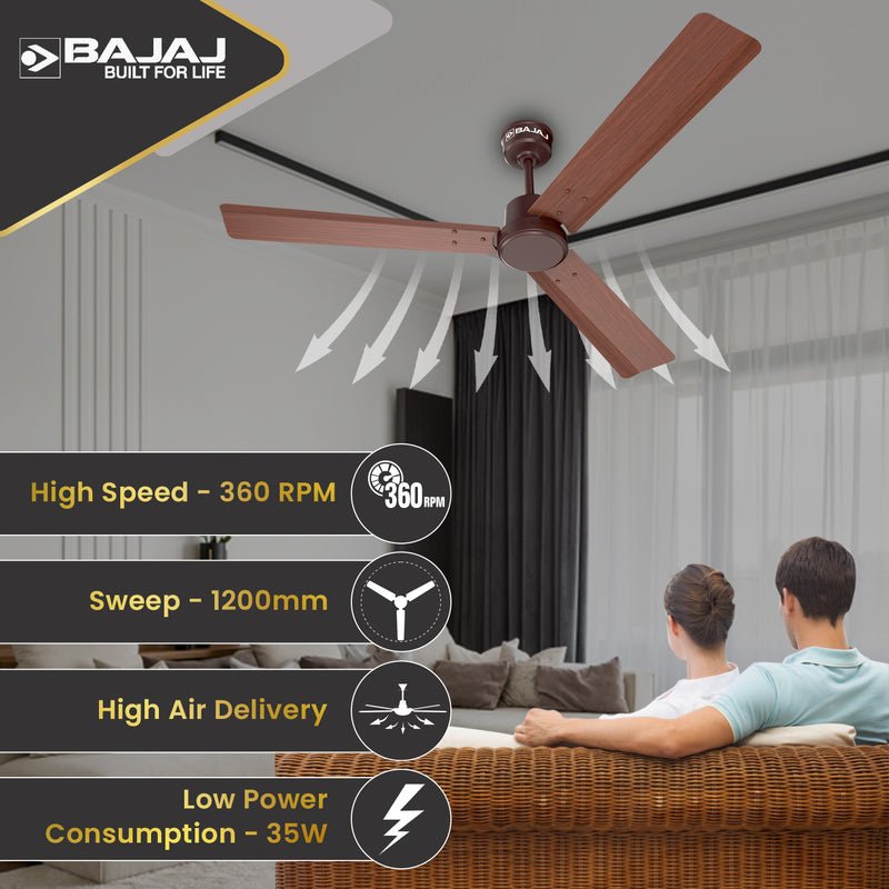 Classico Sleek Wood 1200mm Ceiling Fan