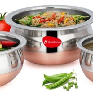 Stainless Steel 3PC Prabhu Chetty- Copper Cookware Set