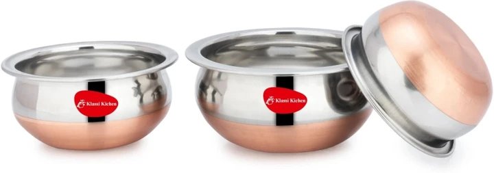 Stainless Steel 3PC Prabhu Chetty- Copper Cookware Set