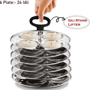 Steel 6 Plate Idli cooker,