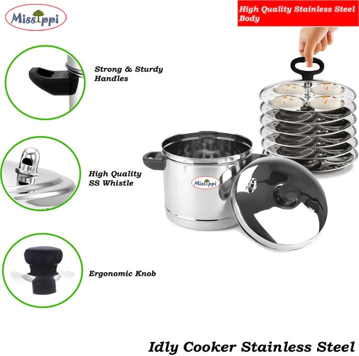 Steel 6 Plate Idli cooker,