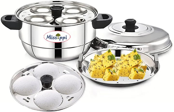 Stainless Steel Multi Idli Cooker 2pc Idli Plate,