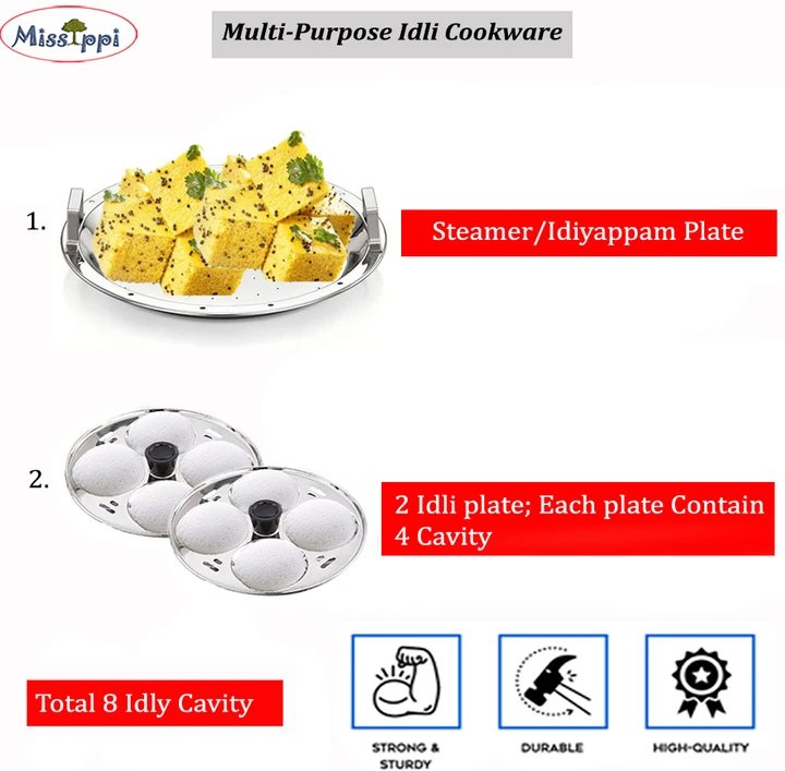 Stainless Steel Multi Idli Cooker 2pc Idli Plate,