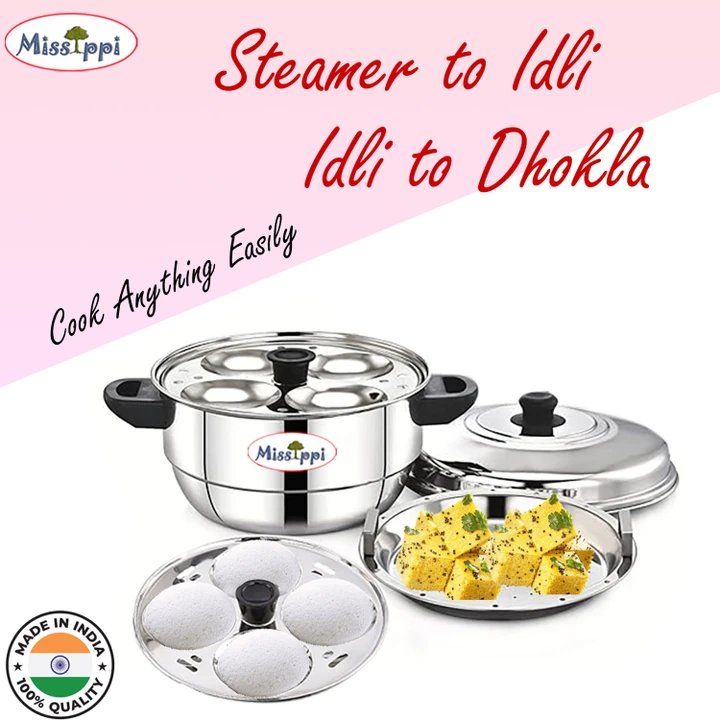 Stainless Steel Multi Idli Cooker 2pc Idli Plate,