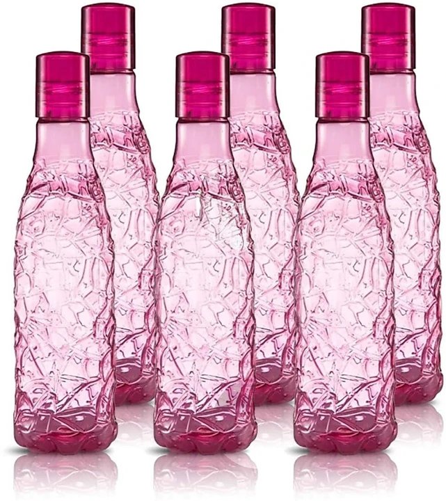 Plastic Bottle 1000 ml (Pack of 6, Pink)