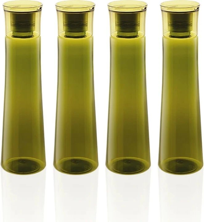 Plastic Bottle 1000 ml PET (Pack of 4, Green)