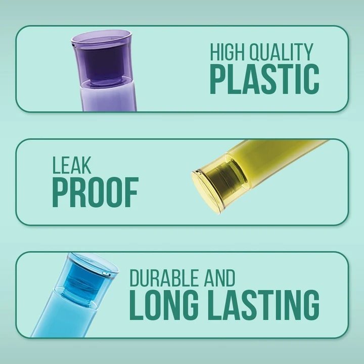 Plastic Bottle 1000 ml PET (Pack of 4, Green)