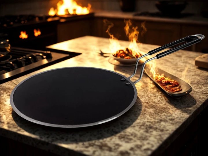 Pure Iron Tawa for Roti with Steel Handle