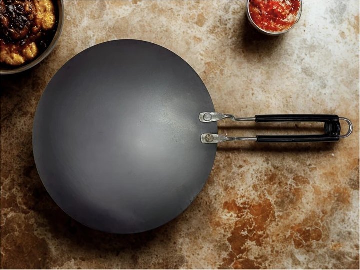 Pure Iron Tawa for Roti with Steel Handle