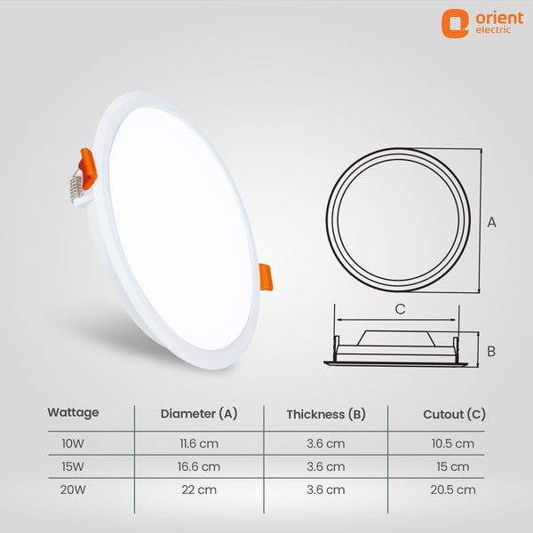 Orient EyeLuv Backlit LED Recess Panel Round