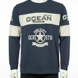 Men’s Sky Blue Embossed “New York” Sweatshirt