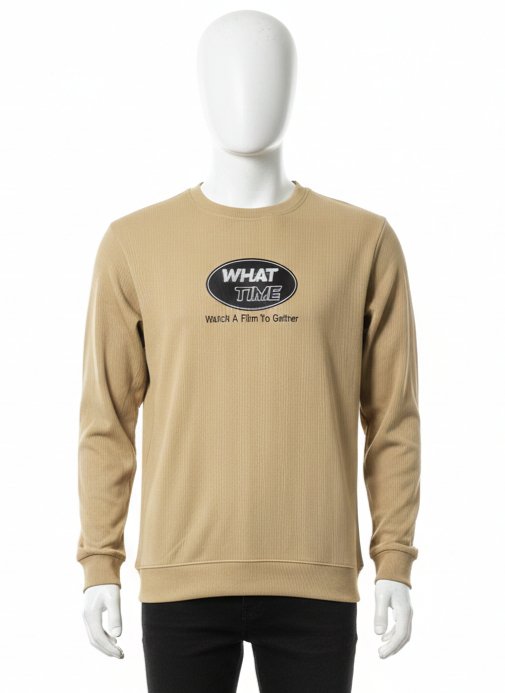 Minimalist Tan Graphic Sweatshirt