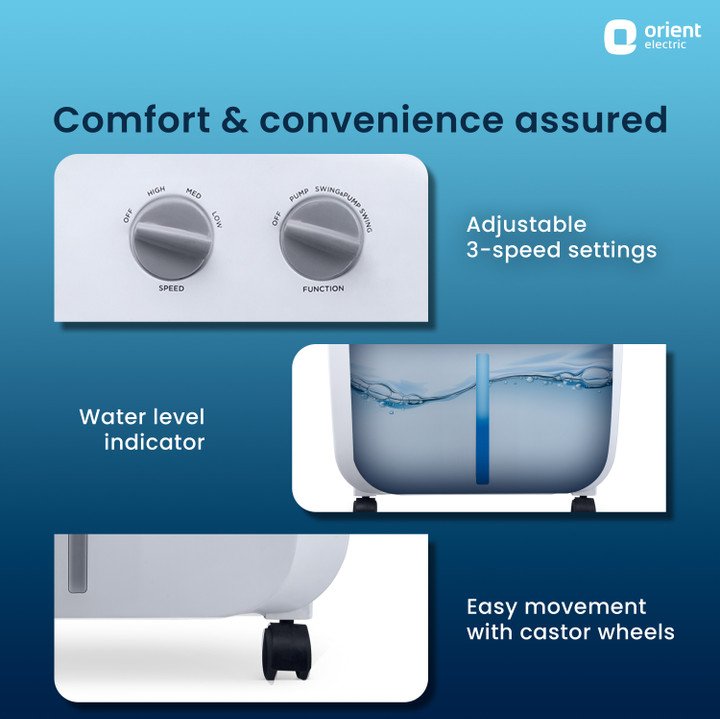 Orient Electric 46 L Room/Personal Air Cooler (White, Aeroquid)