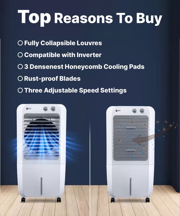 Orient Electric 46 L Room/Personal Air Cooler (White, Aeroquid)