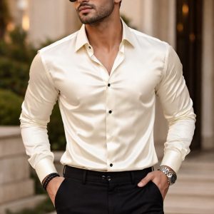 Luxury Cream Slim Fit Formal Shirt