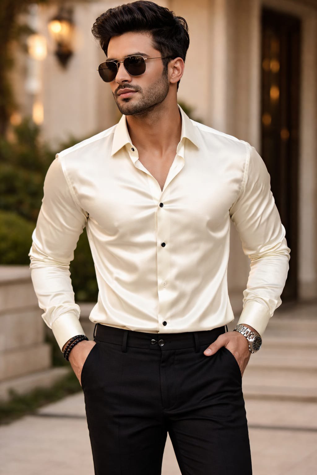 Luxury Cream Slim Fit Formal Shirt