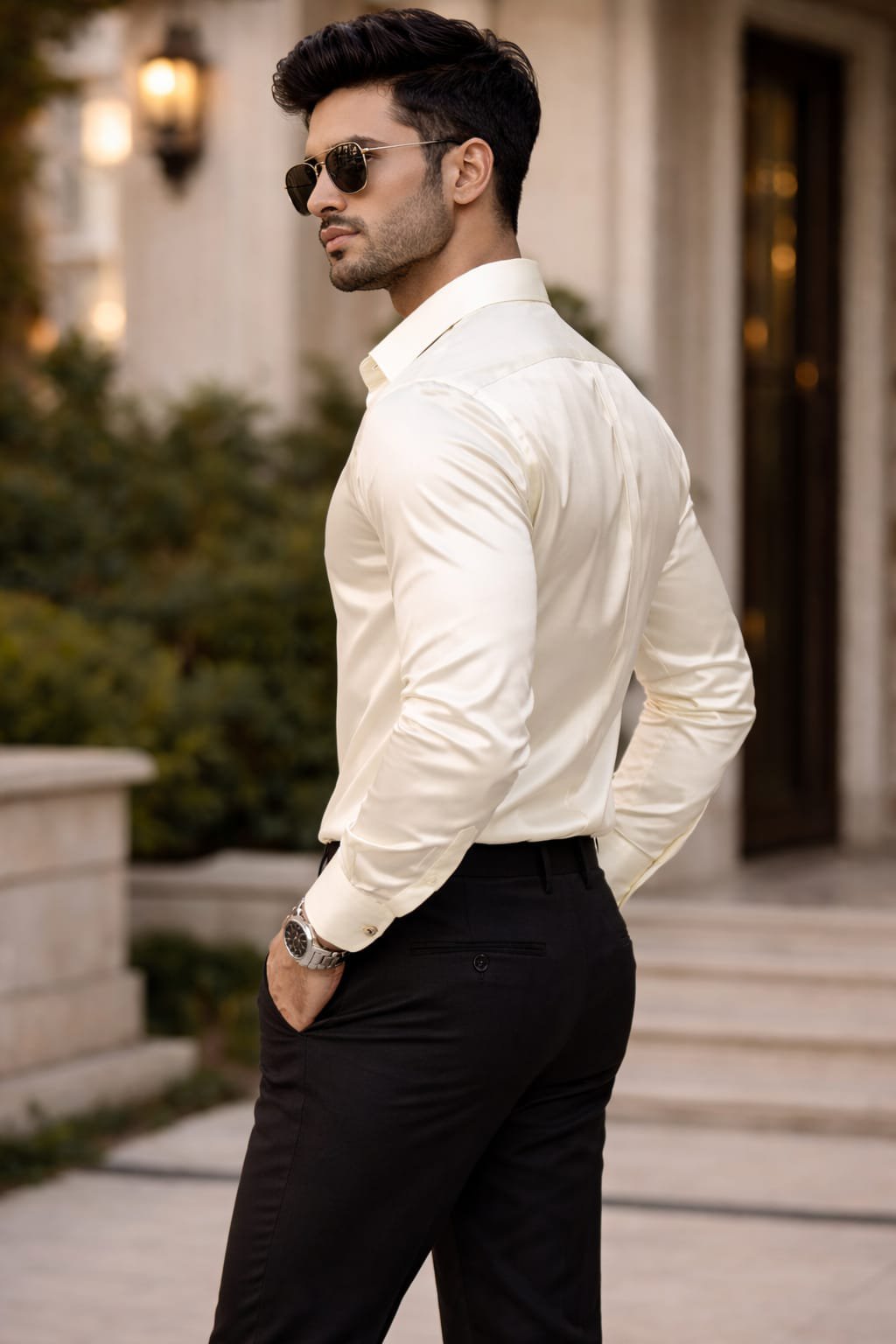 Luxury Cream Slim Fit Formal Shirt