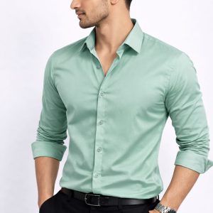 Fresh Mint Green Slim Fit Formal Shirt