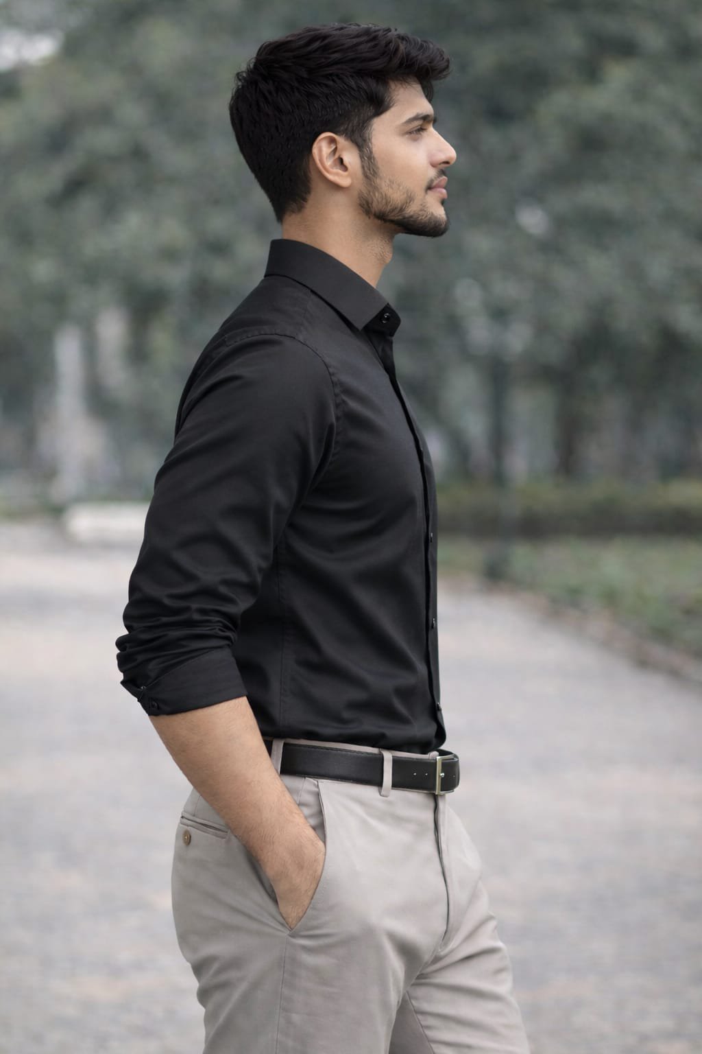 Classic Black Slim Fit Formal Shirt