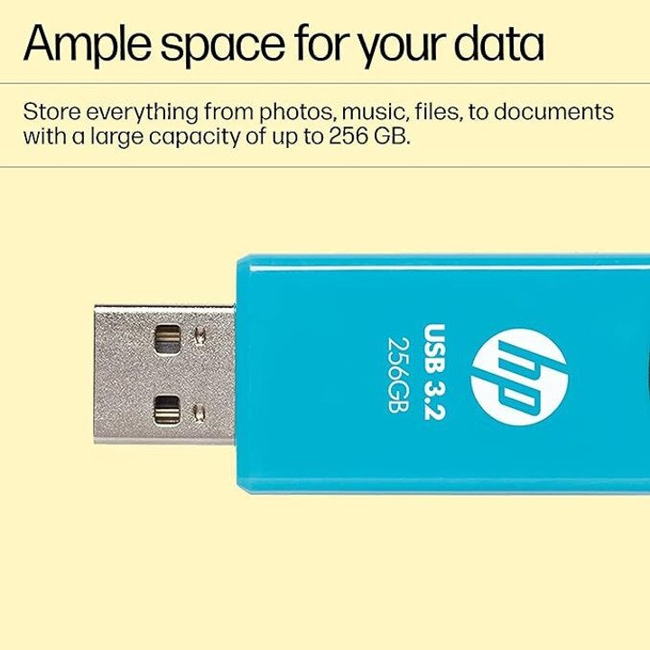 HP 712w 256GB USB 3.2 Flash Drive Blue 256 GB Pen Drive