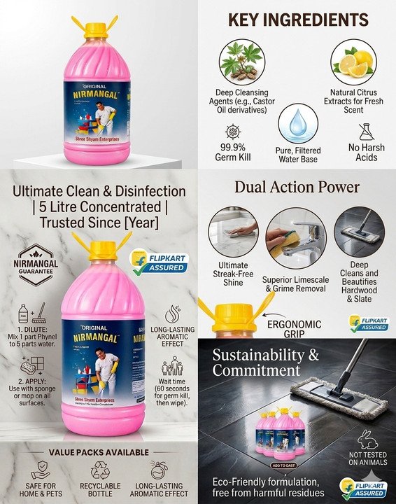 Nirmangal Premium Pink Phenyl For Floors,