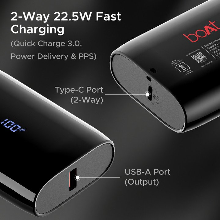 boAt 10000 mAh 22.5 W Pocket Size Power Bank